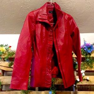 Jones New York Red Leather jacket in size “small”